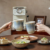 Qfdian  Irregular Ceramics Coffee Cup 500ml Large Capacity Mug Breakfast Milk Mug Office and Home Water Cups Fathers Day Gifts