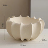 Qfdian  Ceramic Shell Fruit Bowl Textured snack bowl Afternoon tea serving Coffee table centerpiece bowl Decorative storage container