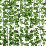 Qfdian  Artificial Creeper Leaf Silk Ivy Hanging Leaf Garland Plant  Home Bathroom Wedding Garden Decoration Green Vine 200CM