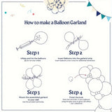 Qfdian  143pcs Metallic Blue Gold and Black Balloons Garland Kit,for Birthday Party,Graduation,Weddings,Baby Shower,Anniversaries