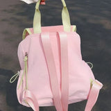 Qfdian Patchwork Contrast Color Kawaii Sweet Backpack Casual Preppy All Match Schoolbags Fashion Students Y2k Aesthetic Mini Backpacks