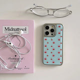 Qfdian  Drop Glue Polka Dot Bow Cherry Suitable For Iphone 16 Phone Case 15 Pro Max 14 Girl Heart 13 All Inclusive Anti Fall