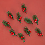 Qfdian  Mini Plastic Simulation Red Berries Bouquet Christmas Artificial Pine Needle Berry Home Party Decor DIY Craft Garland Decoration