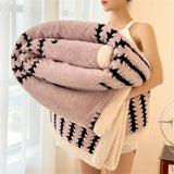 Qfdian  Thicken Warm Flannel Blanket Super Soft Fluffy Queen Blanket Single Double Size Cozy Skin-friendly Multifunctional Nap Blanket