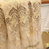 Qfdian  High-end Atmosphere Luxury European Embroidered Window Screen Curtain Living Room Bedroom Balcony Golden Blackout  Product