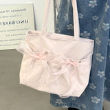 Qfdian  Luxury Design Bow Elegant Chic Handbags Trendy Office Lady Fashion Ins Underarm Bag Women Y2k Aesthetic All Match Shoulder Bags