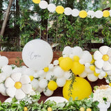 Qfdian  106Pcs Yellow White Balloons Arch Garland Kit,for Birthday Baby Showers Wedding Graduation Celebration Anniversary Decoration