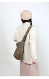 Qfdian Grunge Harajuku Leopard Shoulder Bags Luxury Design All Match Crossbody Bag Trend Casual Vintage Ins Women's Handbags Streetwear