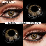Qfdian  1 Pair Big Black Contact Lenses Beautiful Pupils for Eyes Colored Softlens Natural Brown Grey Lens Contacts Yearly Lens