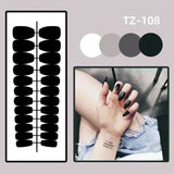 Qfdian  24Pcs Solid Color Grey Almond Fake Nail Cat's Eye Design Wearable Round Head False Nails with Shiny Powder Press on Nails