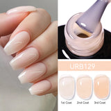 Qfdian 7ml Crystal Jelly Nude Rubber Base Gel Transparent Semi-permanent Varnish UV LED Construction Gel Nail Art Manicure