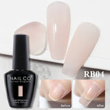 Qfdian  15ml Semi-permanent Rubber Base For UV Gel Nails Polish Manicure LED Hybrid Enamel Lakiery Hybrydowe Vernis Gel Varnishes