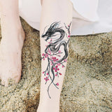 Qfdian  Waterproof Temporary Tattoo Sticker Plum Blossom Dragon Flower Arm Back Thighs Fake Tatto Flash Tatoo Tato for Girl Women Men