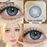 Qfdian 1Pair Natural Colored Contact Lenses 1Pair Beauty pupillents Yearly Grey Pupils Brown Contacts New Cosmetic