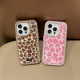 Qfdian Leopard phone case for iphone 15pro 14 13 15 16 pro max 14promax 16Pro 13promax 15promax ins 3d diamond simple fundas shell