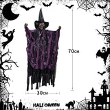 Qfdian  1PC Halloween Luminous Electric Skeleton Voice Controlled Sound Prop Haunted House Decor Hanging Ghost Horror Decoration