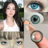 Qfdian 2PCS Contact Lenses Dioptric Beautiful Pupil Cosmetic Lens for Eyes Myopia Degree Colored Lenses 6-12 Months