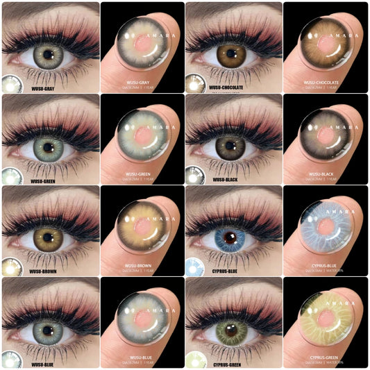 AMARA NEW Contact Lenses 1pair Colored Contact Lens for Eye Color Cosmetic Color Contact Lens Beauty Eye Makeup Beautiful Pupils