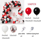 Qfdian  Red Black Balloon Garland Kit Gold Confetti Party Birthday Ballon Arch Casino Theme Wedding Graduation Decorations Helium Globos
