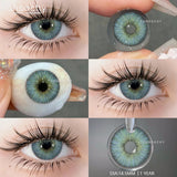 Qfdian   2Pcs Natural Gray Contact Lenses Yearly Brown Colorcon Makeup Blue Pupils Green Lens for Eyes High Quality Soft Contact
