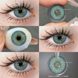 Qfdian  Korean Lenses Color Contact Lenses for Eyes 1pair Natural Colorcon Eye Lens Blue Green Eye Lens Beautiful Pupil Yearly