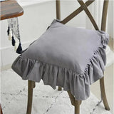Qfdian Ruffles Chair Cushion Cover,100% Cotton Boho Chair Pad Slipcover Suitable for Living Room Dining Chair Pat, Stylish Seat