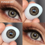 Qfdian  1 Pair Colored Contact Lenses for Eyes Green Beauty Pupils Brown Fashion Lenses High Quality Blue Eye Contacts Yearly