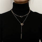 Vintage Double Round Charm Layered Necklace Women's Jewelry Layered Accessories for Girls Gifts Bohemian  Fashion Pendant 2024