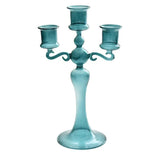 Qfdian  3 Heads Retro Transparent Candlesticks Taper Candle Holders Tall Candlesticks Decoration Party Glass Home Decor Wedding Decor