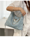 Qfdian Korean Office Lady Elegant Women's Handbags All Match Chain Chic Y2k Aesthetic Underarm Bag Casual Trendy Fashion Shoulder Bags