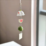 Qfdian INS Korea Watermelon Fruit Charm Phone Pendant Crystal Wristband Keychain Bracelet Lanyard Cord