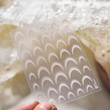 Qfdian 1pcs White 5D Pearl Lace Wave Lines Nail Art Stickers Elegant Exquisite Nail Decoration Decals DIY Self Adhesive Transfer Slider
