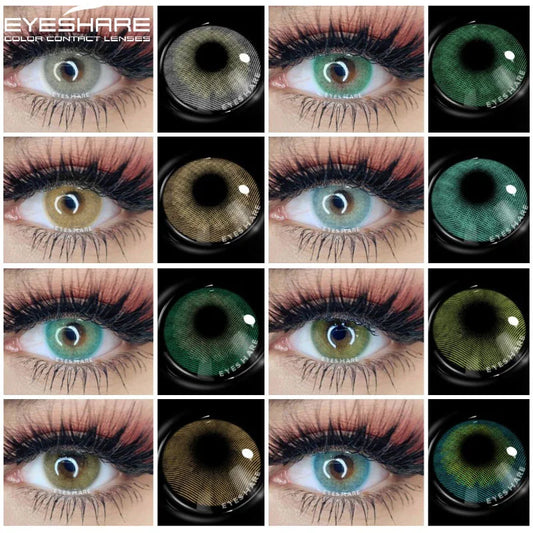 EYESAHRE Color Contact Lenses For Eyes 1pair Yearly Natural Green Lenses Cosmetic Soft Glasses Beauty Pupil Yearly Blue Lenses