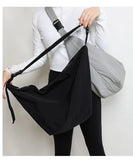 Qfdian Y2k Grunge Vintage Nylon Hobo Bag Women Simple Men All Match Students Handbags Korean Casual Streetwear Shoulder Crossbody Bags