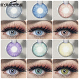 Qfdian 2pcs Natural Color Contact Lenses for Eyes GEMSTONE Series Soft Color Contact Lenses Beauty Makeup Yearly Color Lenses