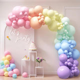 Qfdian  111Pcs Pastel Rainbow Balloon Arch Garland Kit 1st Birthday Party Latex Balloon Arch Baby Shower Air Globos Decorations Supplies