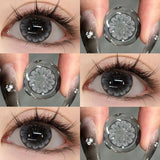 Qfdian Contact Lenses Myopia Prescription Lenses With Diopters Grey Colored Contacts Lens for Eyes Cosmetics Beauty Pupil