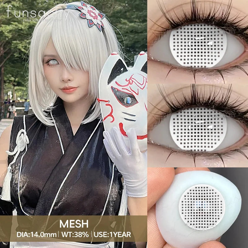 Qfdian 1pair Vampire Cosplay Contact Lenses for Eyes Anime Role Playing Contact Lens Cosmetic Colorful Multicolored Eye Pupil