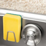 Qfdian Kitchen Sink Accessories organizer shelf Sponges Drain Drying Rack Stainless Steel Kitchen Sponges Holder Self Adhesive Sink