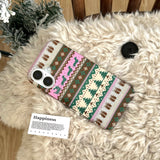 Qfdian Shiny christmas winter print shell for iphone 15pro 14promax 14 13 15 16 pro max 13promax 16pro cute colorful chain phone case
