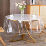 Qfdian  1pc Practical PVC Tablecloth Oil Proof European Style Desk Mat Transparent Rectangular/Square Table Runner Coffee Table ﻿