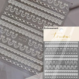 Qfdian 1pcs White 5D Pearl Lace Wave Lines Nail Art Stickers Elegant Exquisite Nail Decoration Decals DIY Self Adhesive Transfer Slider