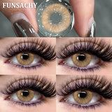 Qfdian  1 Pair Big Black Color Contact Lenses Natural Gray Lenses Blue Korean Eye Makeup Contacts Yearly Beauty Pupils Cosmetic