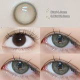Qfdian  1 Pair Color Contact Lenses with Diopters Brown Lens Big Eyes Colored Makeup Natural Eye Lens Beautiful Gray Pupils Lens