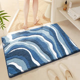 Qfdian  Nordic Fluffy Bath Mat - Super Soft & Thickened, High Absorbency Quick Dry, Flocked Microfiber, Bathroom Rug for Home Decor