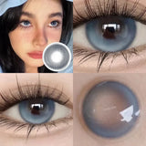 Qfdian  2pcs 10 Tone Natural Pupil Eye lens Color Contact Lenses for Eyes Beauty Natural Eyes Brown Contact Lens Gray Lens