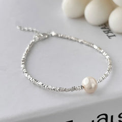 New Fashion Silver Colour Pearl Bracelet Sparkling Exquisite Simple Women Fine Jewelry Accessories Wedding Party Gift