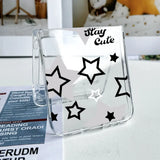 Qfdian  Cute Star Phone Case for Samsung Galaxy Z Flip 6 ZFlip 5 5G Hard Transaprent Cover for Samsung ZFlip 4 Z Flip 3 7 Kawaii Shell