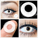Qfdian Cosplay Contact Lenses 1Pair Colored Contact Lenses for Eyes Black Lenses White Eye Lenses Contact Lenses for Halloween