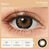 Qfdian DIA 16.0 mm Big Eyes Color Contact Lenses Supersize Black Color Contact Lens for Eyes Beauty Cosmetic Brown Color yearly Lens